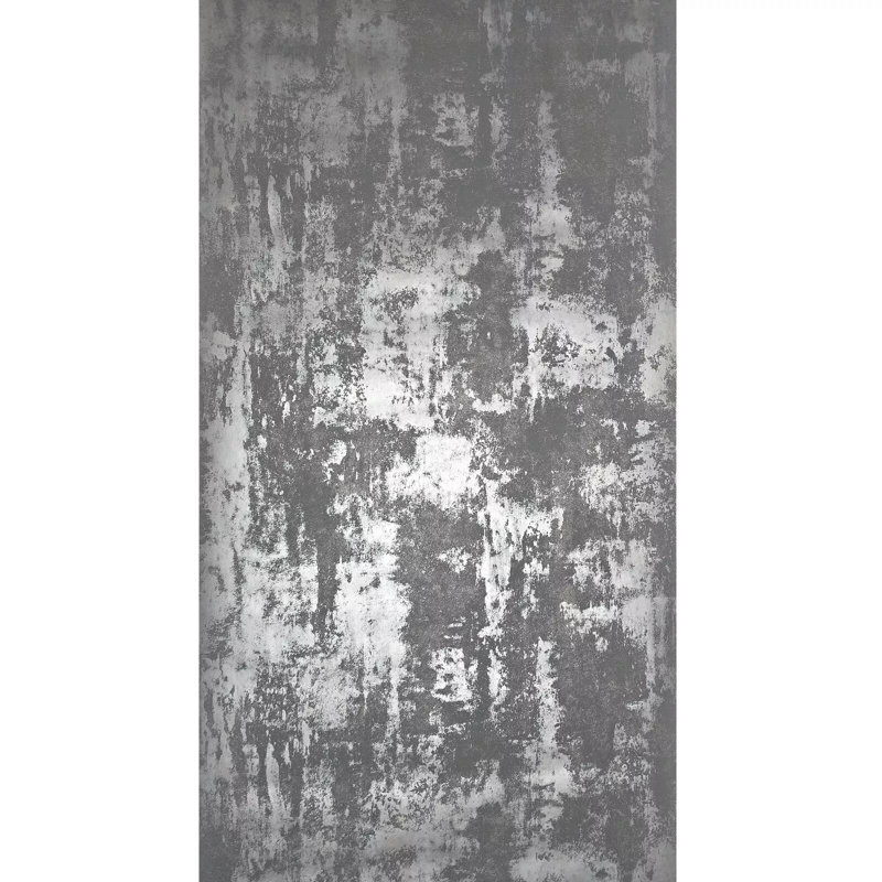 Papier peint imitation béton texturé rustique gris argenté