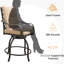 Chaises hautes pivotantes d'extérieur kaki, siège rembourré, tabouret de bar de jardin pivotant à 360 degrés Kaki, base en métal robuste, confortable