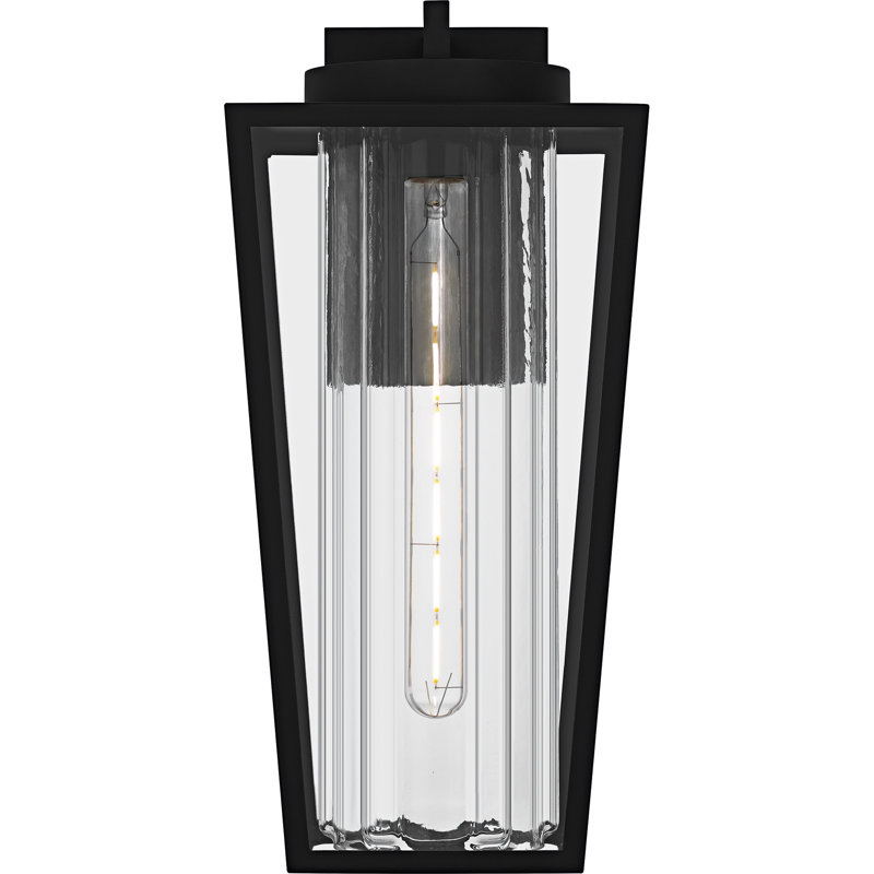 Mistretta 1-Light Matte Black Outdoor Wall Lantern, 18" H x 8.5" W x 9.75" D
