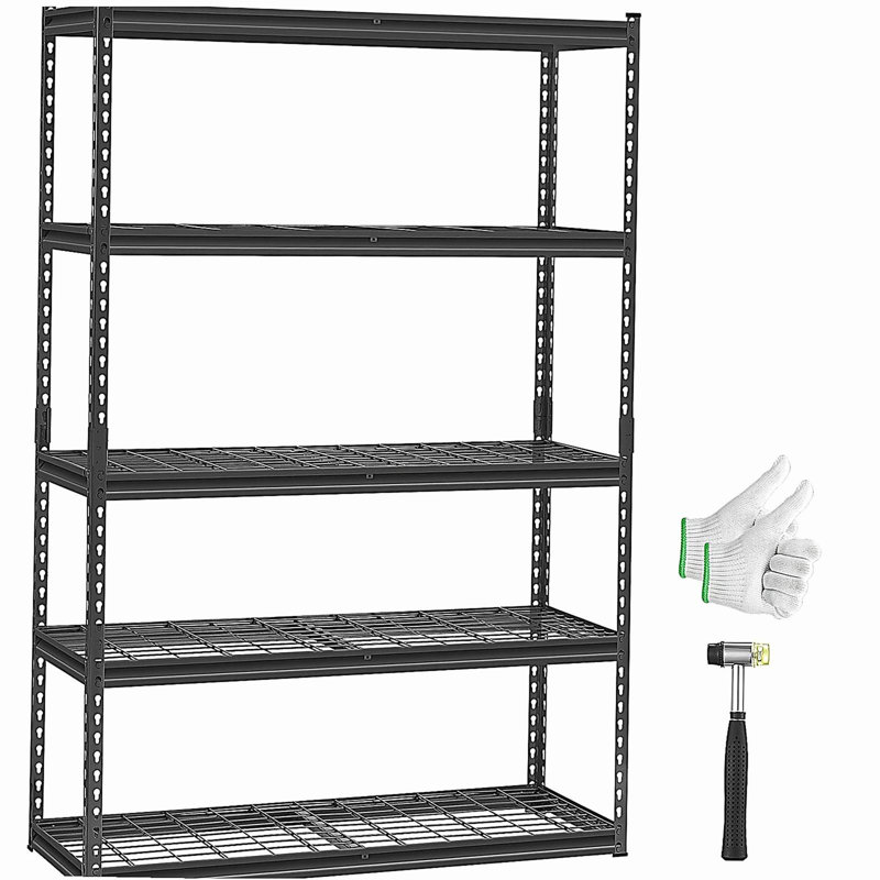 Tablettes de rangement Étagères de garage robustes réglables à 5 niveaux de 2 500 lb