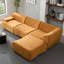 Orange, tissu durable, canapé modulaire 4, éponge haute densité et structure en bois massif-1305234113