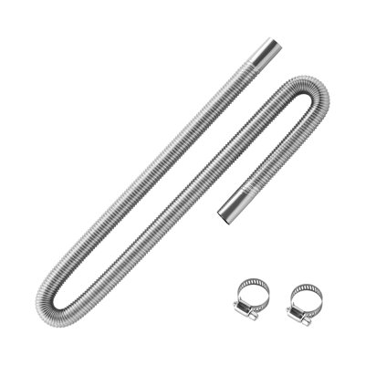Tuyau d'échappement, tuyau d'échappement flexible de chauffage au gazole de 47,2 pouces, tuyau d'échappement en acier inoxydable avec 2 colliers de serrage, ensemble de tuyaux d'échappement