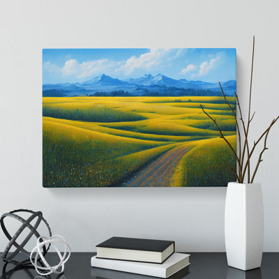 Enigmatic Spring Meadow Landscape - Wrapped Canvas