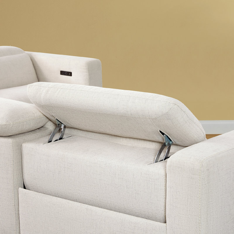 125'' Wide Upholstered Reclining Sofa With Console