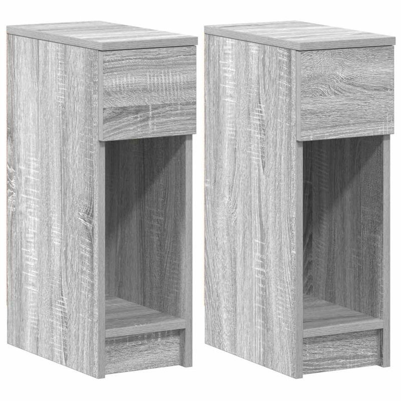 Cornelio 20 cm W Bedside Table, Grey/Sonoma, Set of 2