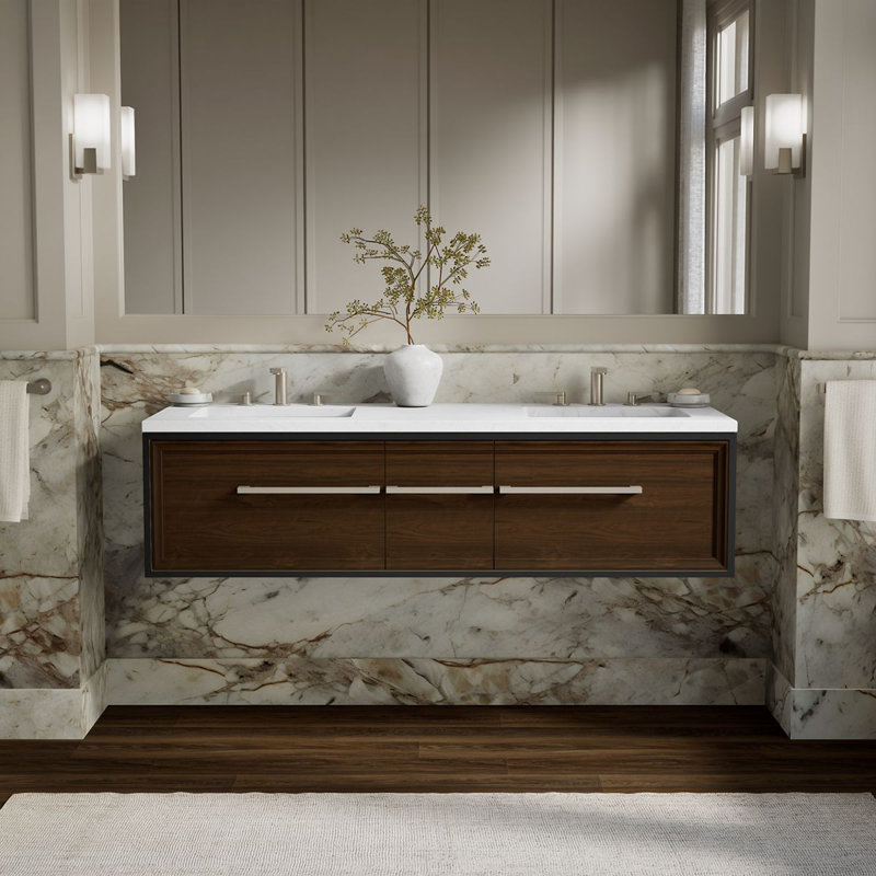 Lodern 61" Single Bathroom Vanity Set, Slate Gray