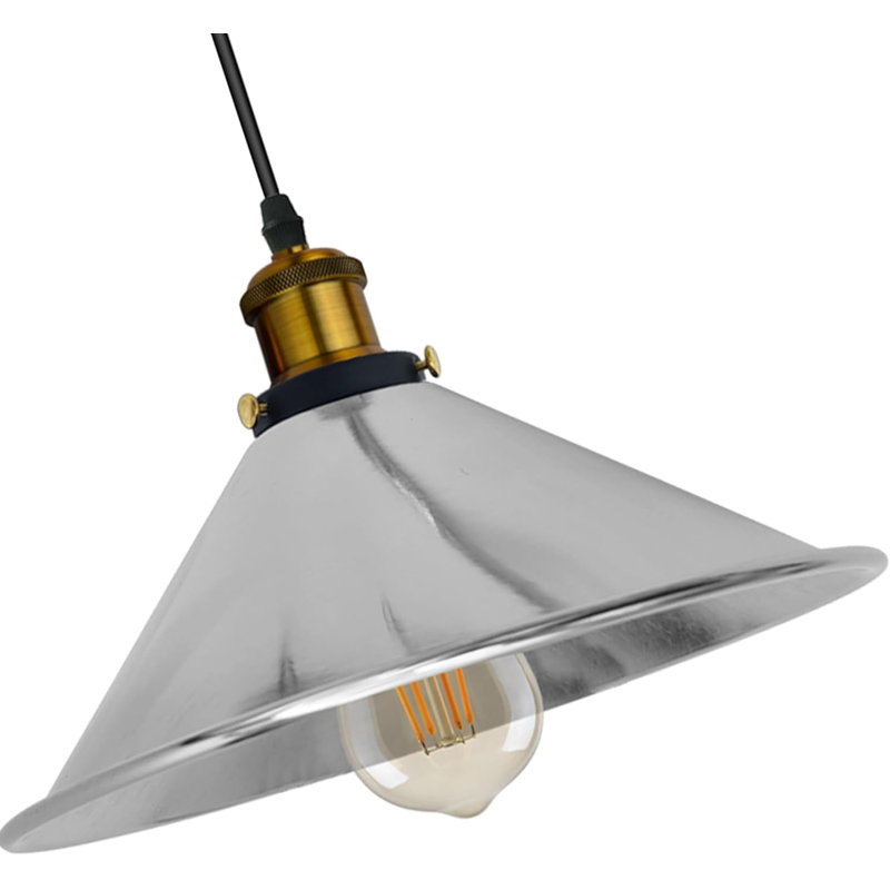Modern Industrial Cone Pendant Light | Adjustable 1-Light Ceiling Fixture for Kitchen Islands, Dining Areas & Hallways, No