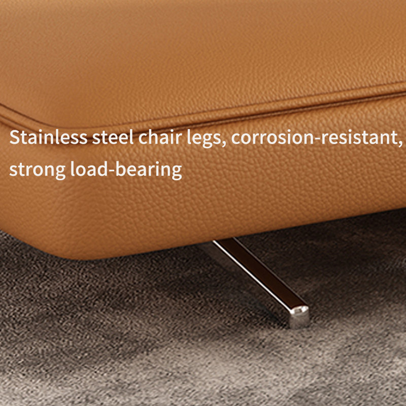Fauteuil inclinable léger en similicuir luxueux, Orange, Orienté à droite