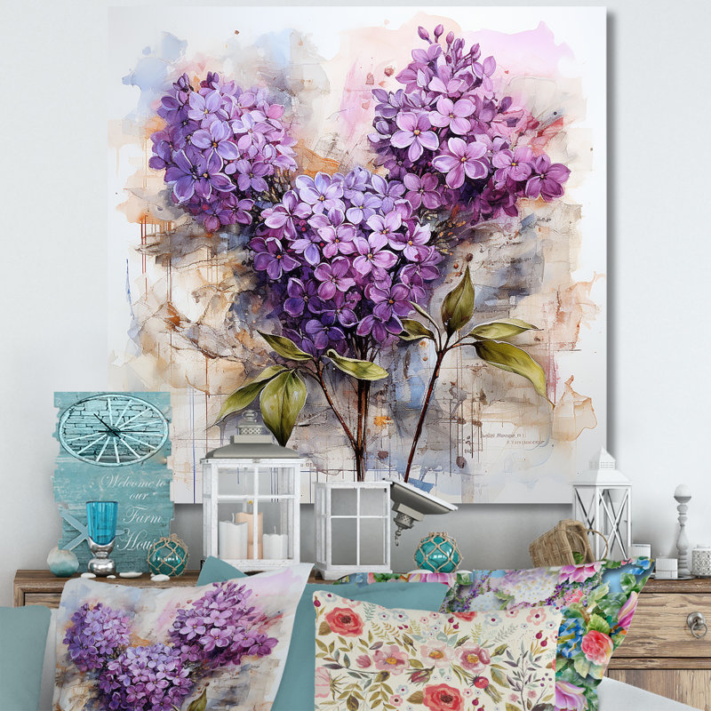 Lilas en pleine gloire, Toile tendue, H 16 po x l 16 po x P 1 po