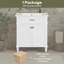 Meuble-lavabo de 30 pouces avec lavabo en céramique, porte à fermeture en douceur et tablettes réglables-107087733
