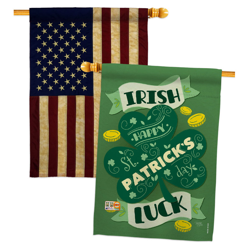 Drapeau de maison irlandais en polyester 40 x 28 po