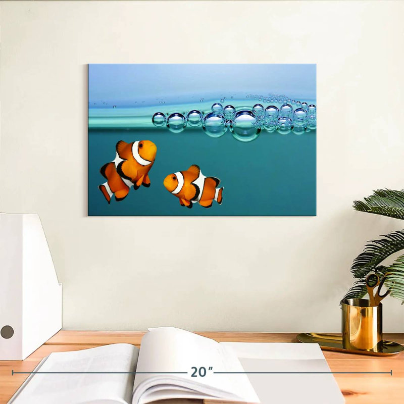 Brampt Clownfish Blowing Bubbles, 8" H x 12" W