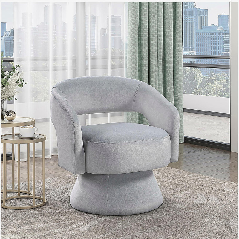Fauteuil d'appoint pivotant en velours de velours moderne et luxueux Modern Modern, Gris