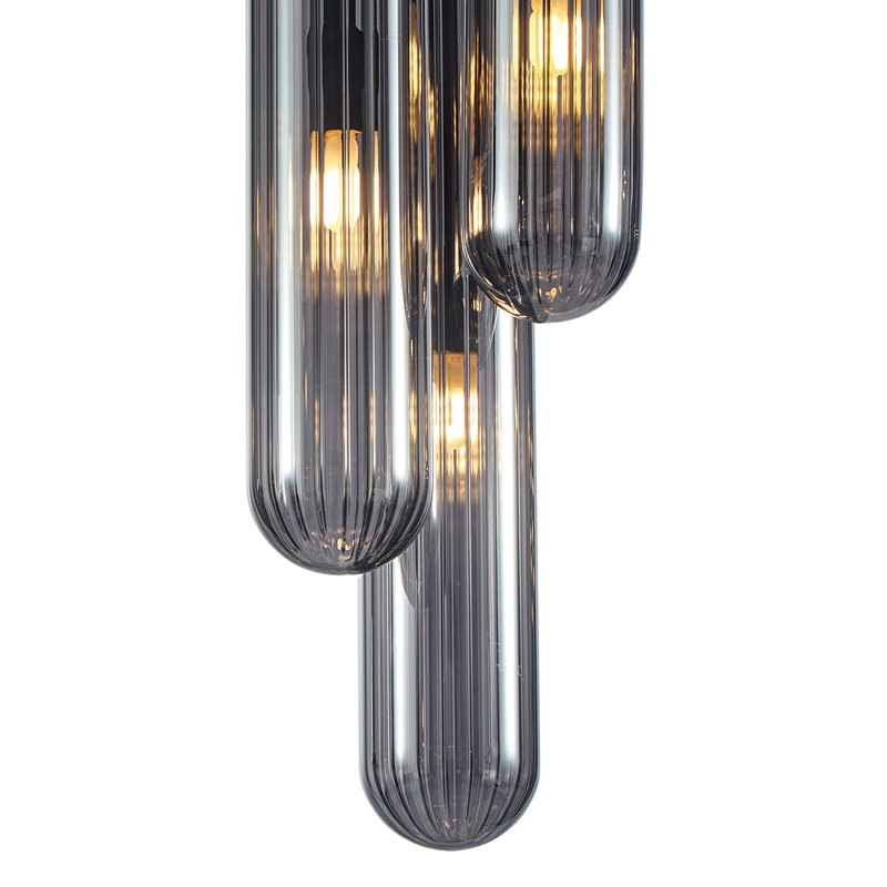 Pax Glass Flush Ceiling Light, Black