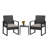 3 Pieces Patio Bistro Set, PE Rattan Patio Conversation Set with Tempered Glass Coffee Table, Outdoor Wicker Furniture for Patio Garden Balcony Backyard-1062227803