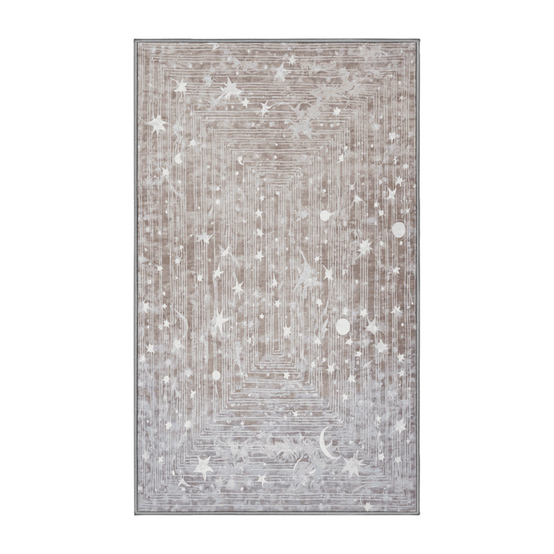 Machine Washable Gray Area Rug, Rectangle 8' x 12'