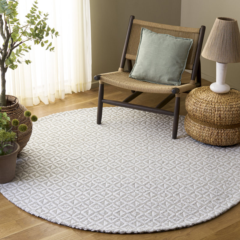 Marbella 329 Hand Woven Performance Geometric Rug, Round 6'