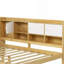 Lit de jour en L en bois avec sept armoires de rangement et deux tiroirs de rangement, lit multifonctionnel avec bureau d'étude et bibliothèque intégrée, naturel et blanc-302926209-302926211
