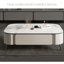 Table basse blanche en bois manufacturé + pierre frittée