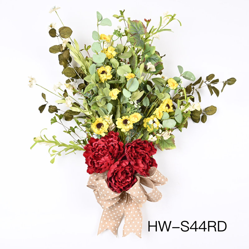 Arrangement de pivoines en fausse fleur, Rouge