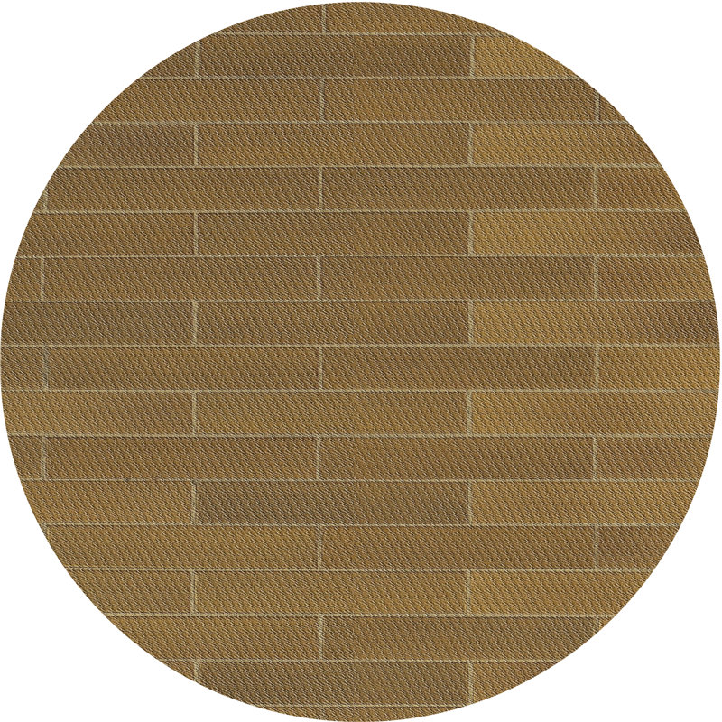 Tapis brun à motif géométrique Schaible, Rond 8 pi