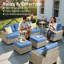 Ensemble de conversation d'extérieur pour 5 personnes avec coussins Outdoor-101908417