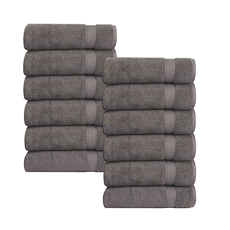 Bywood - Ensemble de débarbouillettes à séchage rapide ultra doux, Gris anthracite, Ensemble de 12 pièces