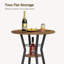 Table de bar ronde rustique brune et noire à 2 niveaux