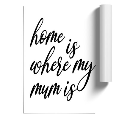 Home Is Where My Mum Is - Unframed Typography