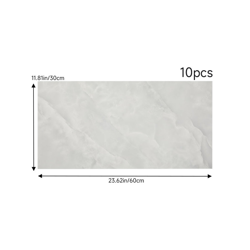 Polyvinyl Chloride (PVC) Peel and Stick Field Tile, 30 cm x 60 cm, Grey