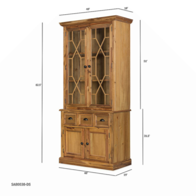 Armoire / crédences 39,4 x 18 x 83 po, Bois naturel