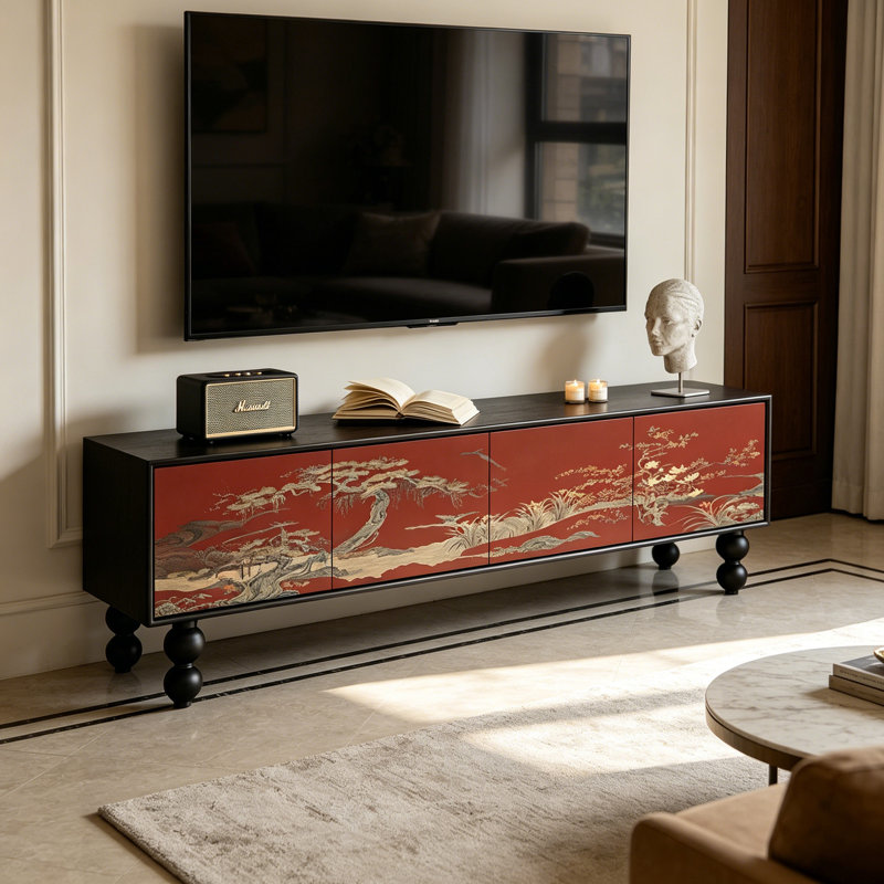Meuble télé avec rangement Luxury, 23.62"H x 70.86"L x 15.74"W