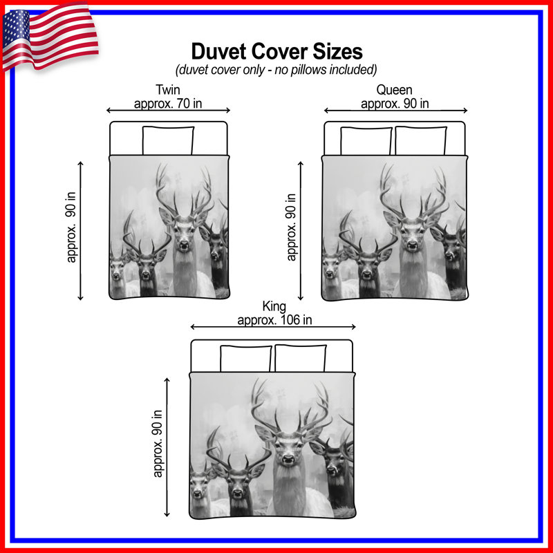 Groupe de housses de couette cerf, Lit simple