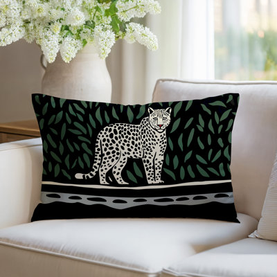 Oreiller rectangulaire réversible intérieur / extérieur Hota Leopard