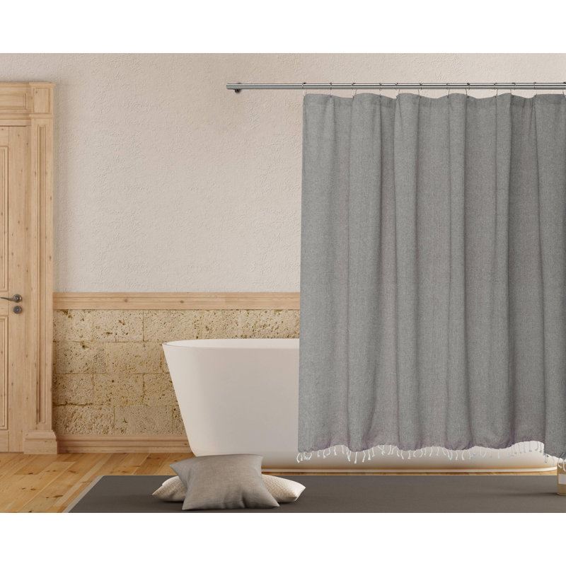 Squad Shower Curtain, Gray/White