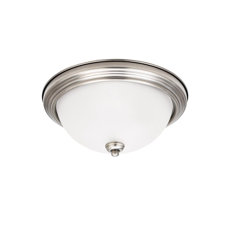 Plafonnier encastré à une lumière Geary de Génération Éclairage , Nickel brossé, Oui
