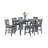 Carla 7Pc Counter-Height Dining Table And 6 Chairs Set, Gray Wood-117559218