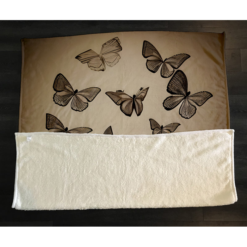 Throw Blanket, 51" W x 60" L, Animal Print/Abstract, Brown/Black