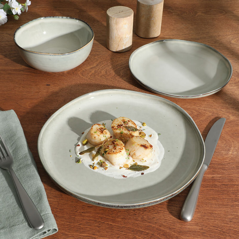 Service de vaisselle Gibson Soho Lounge Nardini 12 pièces (service pour 4), Blanc