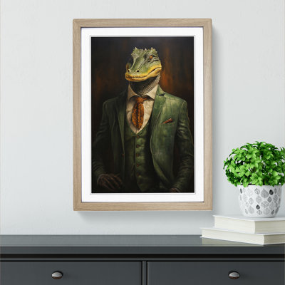 Alligator in a Suit Painting No.3 - Framed Print