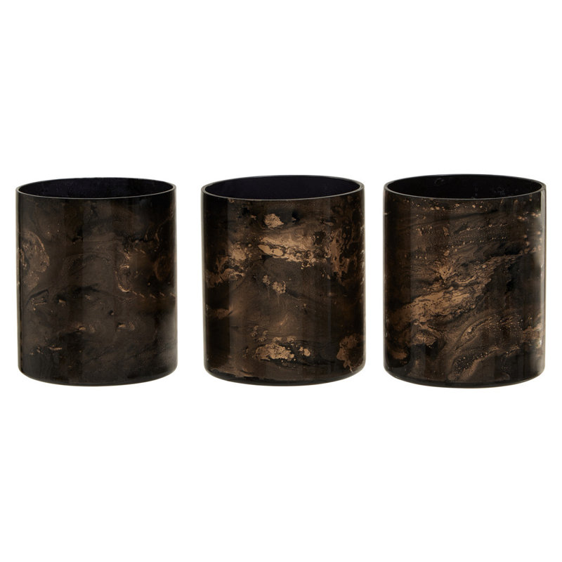 3 Piece Marble Tabletop Tealight Holder Set