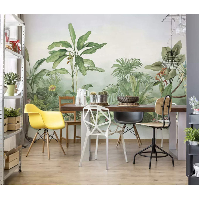 Murmures du jardin tropical, L 72 po x l 108 po