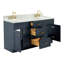 Meuble-lavabo double autoportant 67 po avec plateau en marbre de Carrare Abell-93068115