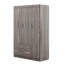 Armoire 3 portes avec 2 tiroirs, effet grain de bois