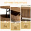 Table basse cannelée à plateau relevable avec compartiment caché, table centrale en bois, plateau de table ovale moderne pour bureau de salon à domicile