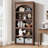 Farmhouse Arched Bookcase, 68.7" Tall Wooden Bookshelf with 5 Open Shelves, Rustic Vintage Display Shelves for Living Room, Office, Library-636639776