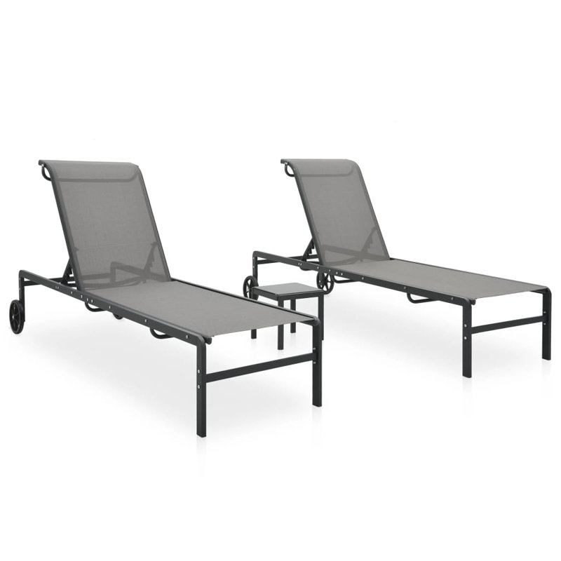 Outdoor Metal Chaise Lounge Set