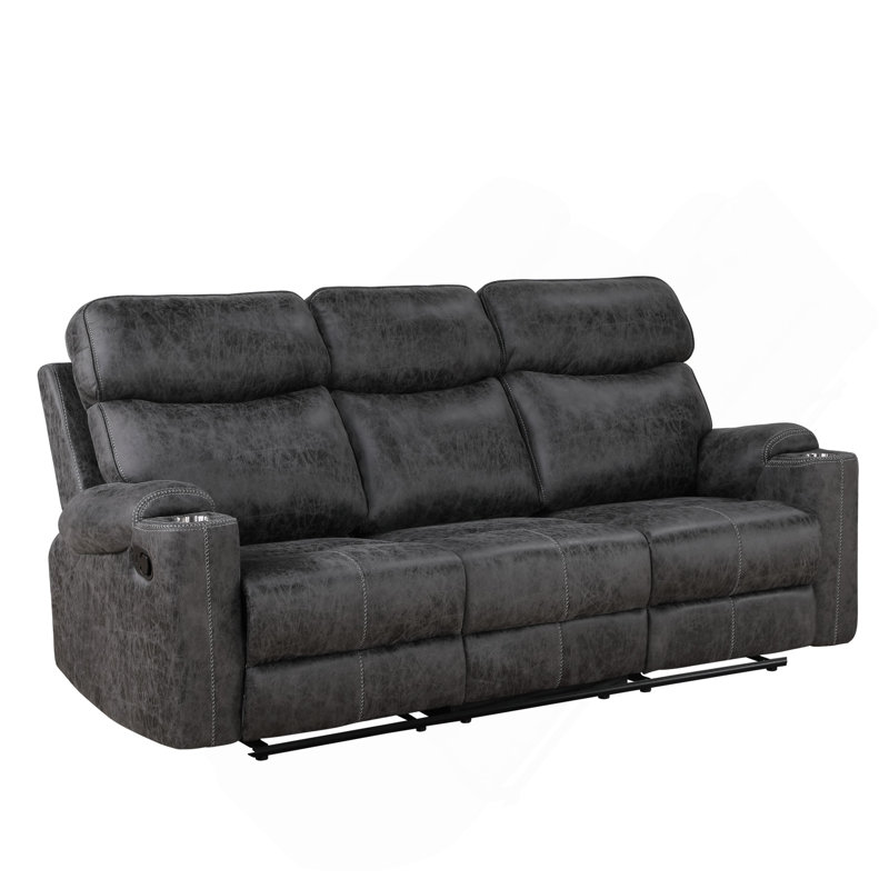 Canapé inclinable manuel en microfibre Hirah