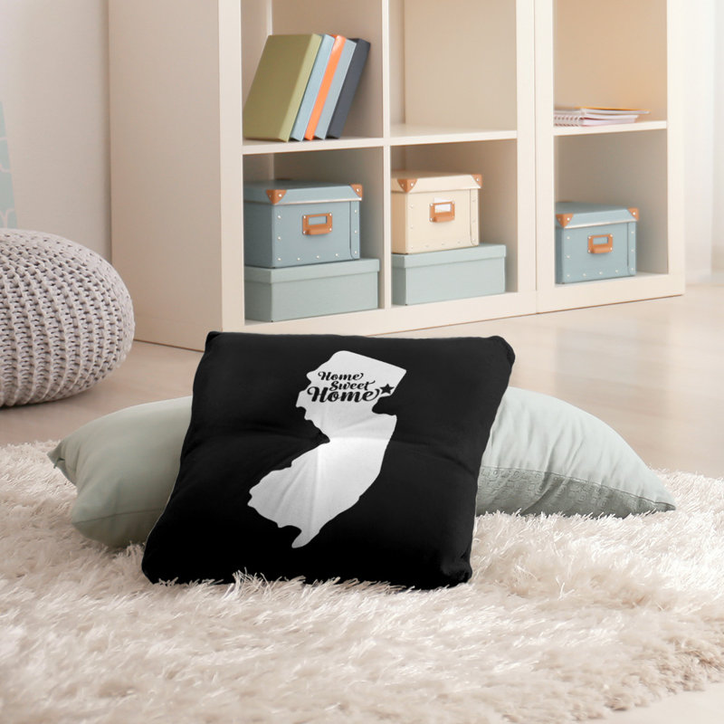 Coussin Sweet Home, 26 po x 26 po, Vert, Ville de Jersey