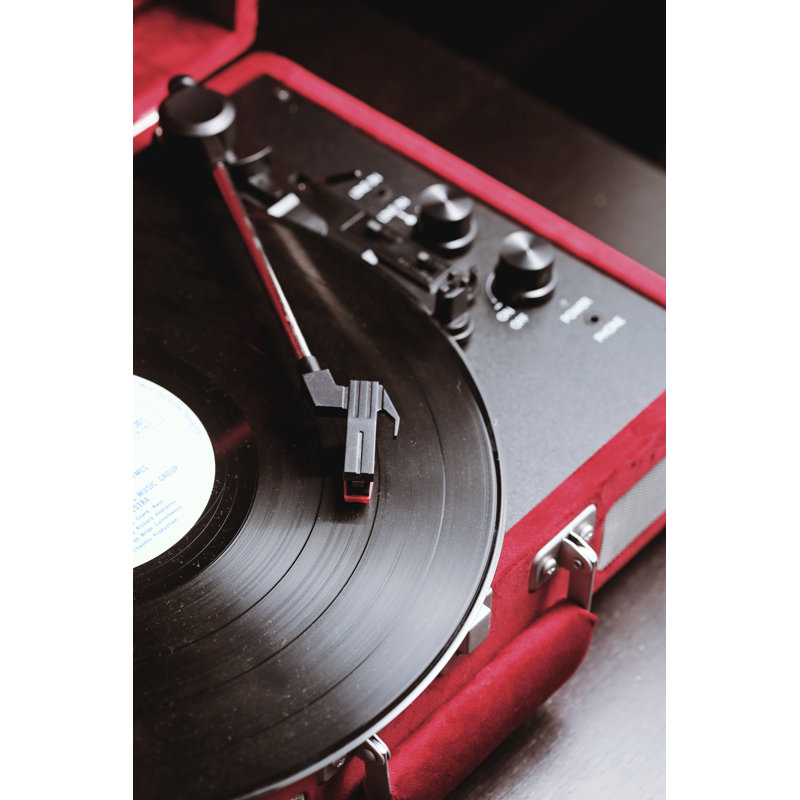 Arkrocket Curiosity Bluetooth Turntable Retro Suitcase 3-Speed Record Player with Built-in Speakers, Wine